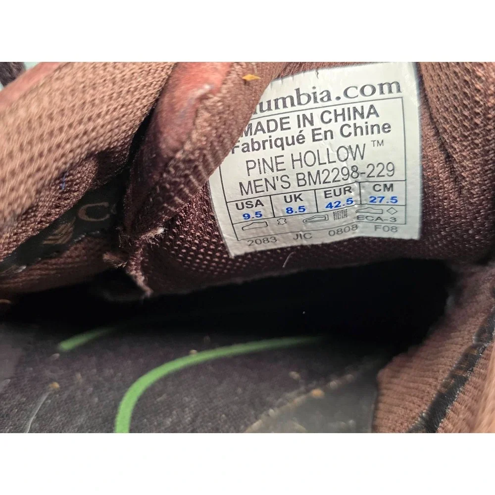 Columbia Pine Hollow Men's‎ Oxford Casual Shoes Size 9.5 Brown Leather Memory